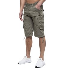 Enzo Cargo Shorts Mens Combat Work Shorts Casual Pockets Cotton Summer Half Pant