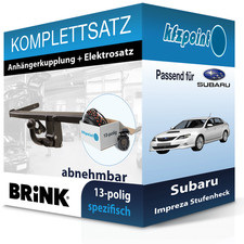 Für Subaru Impreza Stufenheck 00- BRINK Anhängerkupplung abnehmbar + 13polig AHK