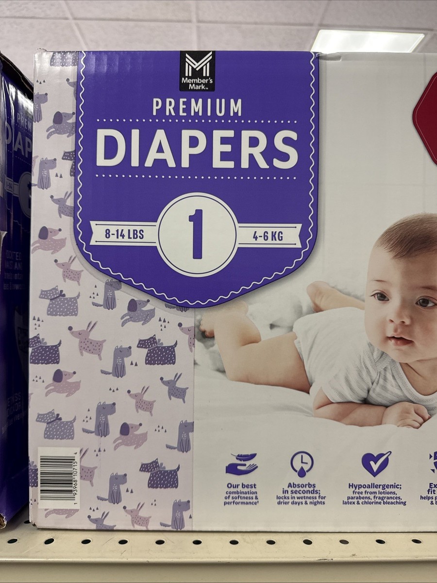 Member's Mark Premium Baby Diapers Size (8-14 Pounds), 176 Count Diapers  Bulk