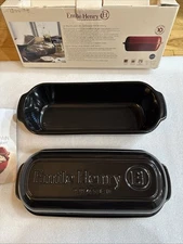 Emile Henry Artisan Large Bread Loaf Baker Black New
