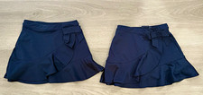 Nautica School Uniform Girls Navy Ruffle Bow Skirt Size 5 Lot of 2