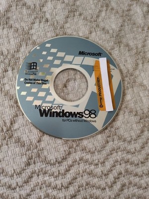 Vintage Microsoft Windows 98 Operating System Upgrade CD-ROM With Product Key