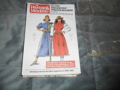 Woman's World 41/1986 Fits all sizes 10 12 14 16 18 20 22 24 Shirtwaist Dress