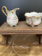 Limoges Hand-Painted Porcelain Creamer and Covered Sugar Bowl Set — listing 3