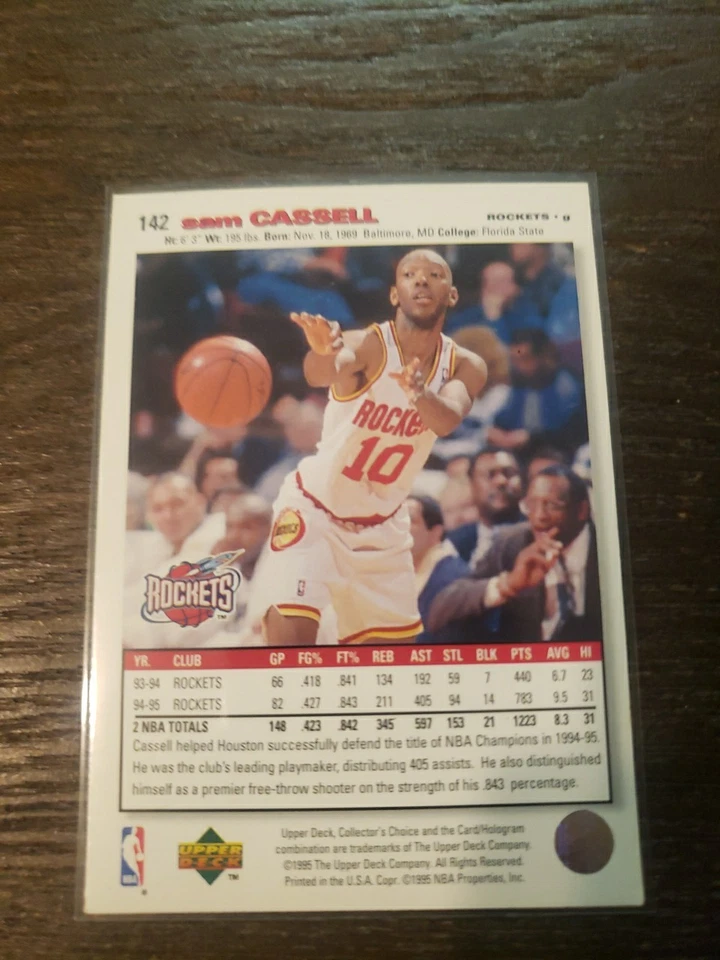 1995-96 Collector's Choice Player's Club #142 Sam Cassell - Image 2 of 2