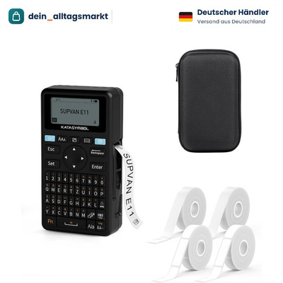 Etikettendrucker mit 4 Rollen 2 Feste Größe 2 Endlos und Aufbewahrungstasche