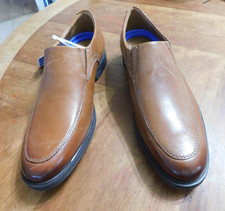 NEW Clarks Men's Whiddon Step Loafers, Dark Tan Leather, Size 7.5