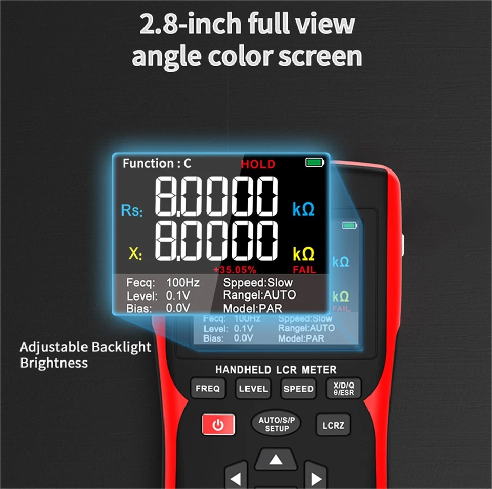 ZOYI DQ01 LCR Digital Bridge Meter Handheld High Precision Capacitance Tester - Image 4 of 4