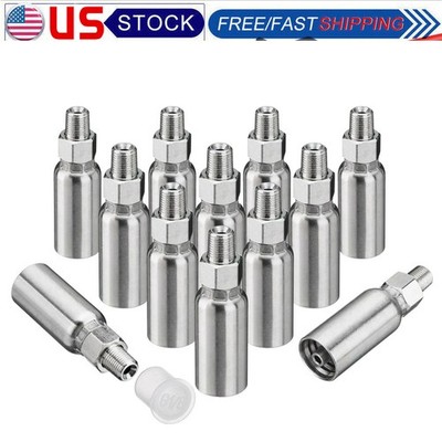 12x 1/4'' I.D. Hose x 1/8'' NPTF Male w/Protection Cover Hydraulic Hose End Crimp