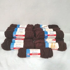 American Thread Co Yarn Vintage Dawn Orlon Dark Brown #18 Fingering 15 Skeins