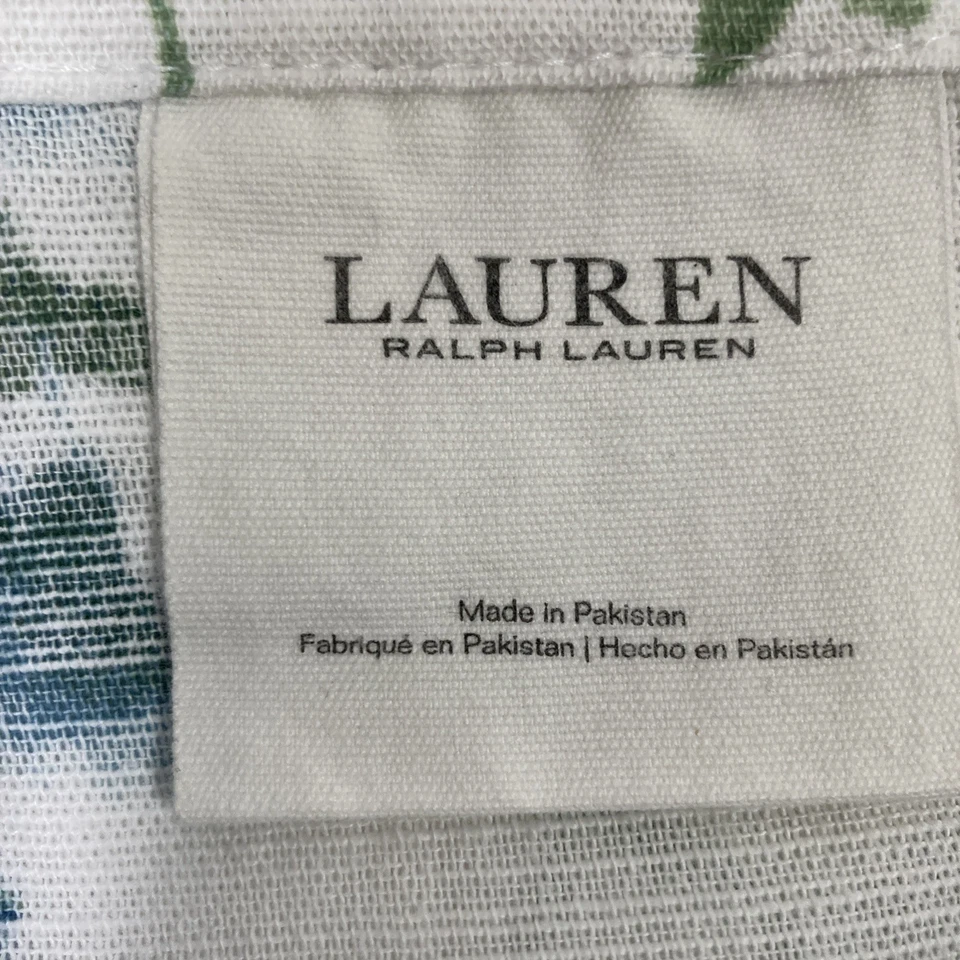 Ralph Lauren Pampas Floral 50 x 96 2 Paneles Cortinas 100% Algodón Azul y Verde Foto 3 de 4
