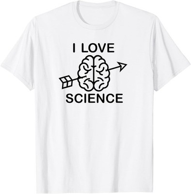 i love science funny brain and arrow nerdy geek gift T-Shirt
