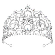 Crystal Crown for Women, Princess Silver Rhinestone Tiara Headpiece for Wedding