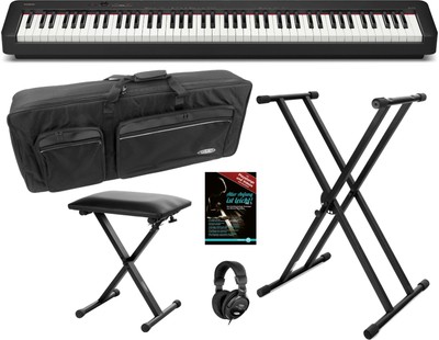 Casio CDP-S110 BK Compact E-Piano schwarz Set Bundle Stage Piano Tasche Schule
