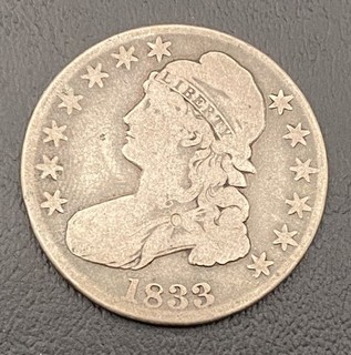 1833 Capped Bust Half Dollar Nice Coin!