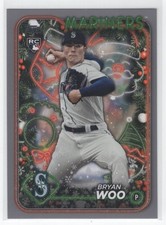#H193 2024 Topps Holiday SILVER GLITTER - Bryan Woo RC Mariners