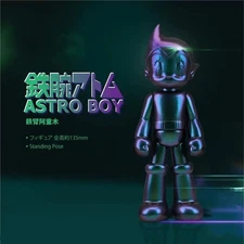HUNG HING TOYS HHTOYS Astro Boy Stand Open Eyes Metal Green PVC Sofubi H13CM/5in