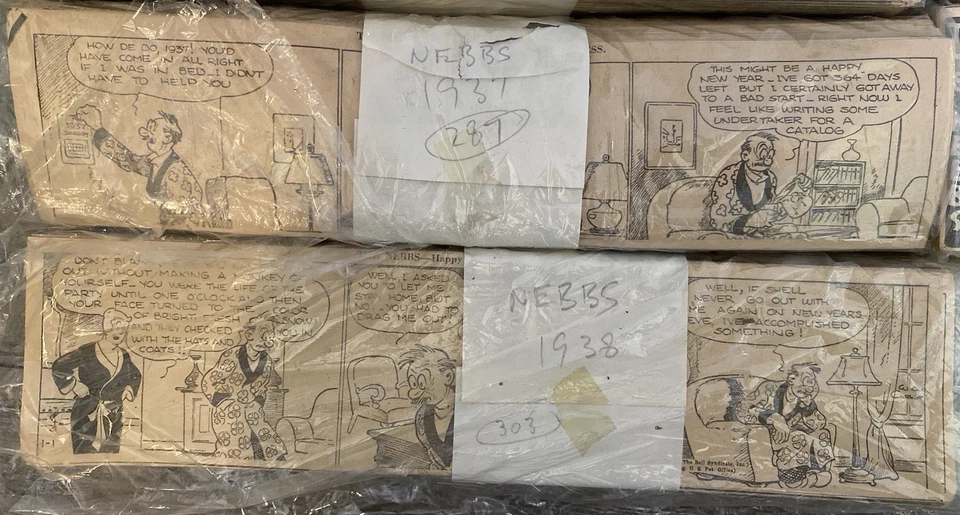 Lote de quadrinhos The Nebbs Daily 1933–1943 250+ por ano jornal da era da Segunda Guerra Mundial - Imagem 3 de 4