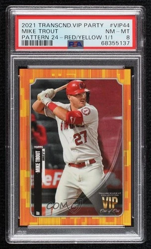 2021 Topps Transcendent Collection VIP Party 1/1 Mike Trout #VIP-44 PSA 8
