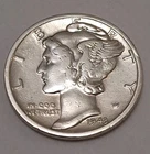 1943 S Mercury Dime 10c AU- Circulated But Nice Vintage 90 Percent Silver Mec750