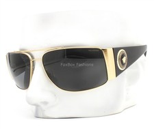 Versace Sunglasses VE 2163 1002/81 Polished Gold Black Polarized Lens w/case