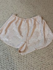 Women s Satin Rose-Pattern Sleep Shorts - Blush