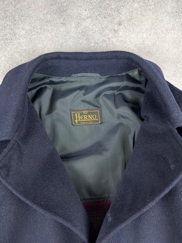 Vintage Herno Italy Wool Lana Coat Jacket Men's Blue Size 52 (XL) - Picture 6 of 17
