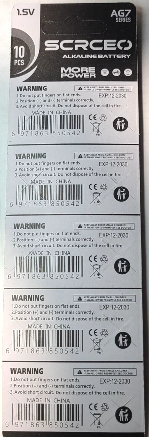 LR927 10PK 1.5V ALKALINE (GREAT EXP 12/30) 395 AG7 SR57 280-48 FREE SHIP&TRAK image 2
