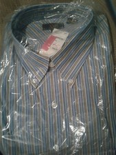 Men's Light Blue Plaid Button Down Dress Shirt By XMI - Size XXL