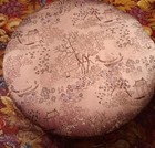 Pink Asian Cloth and Metal Footstool