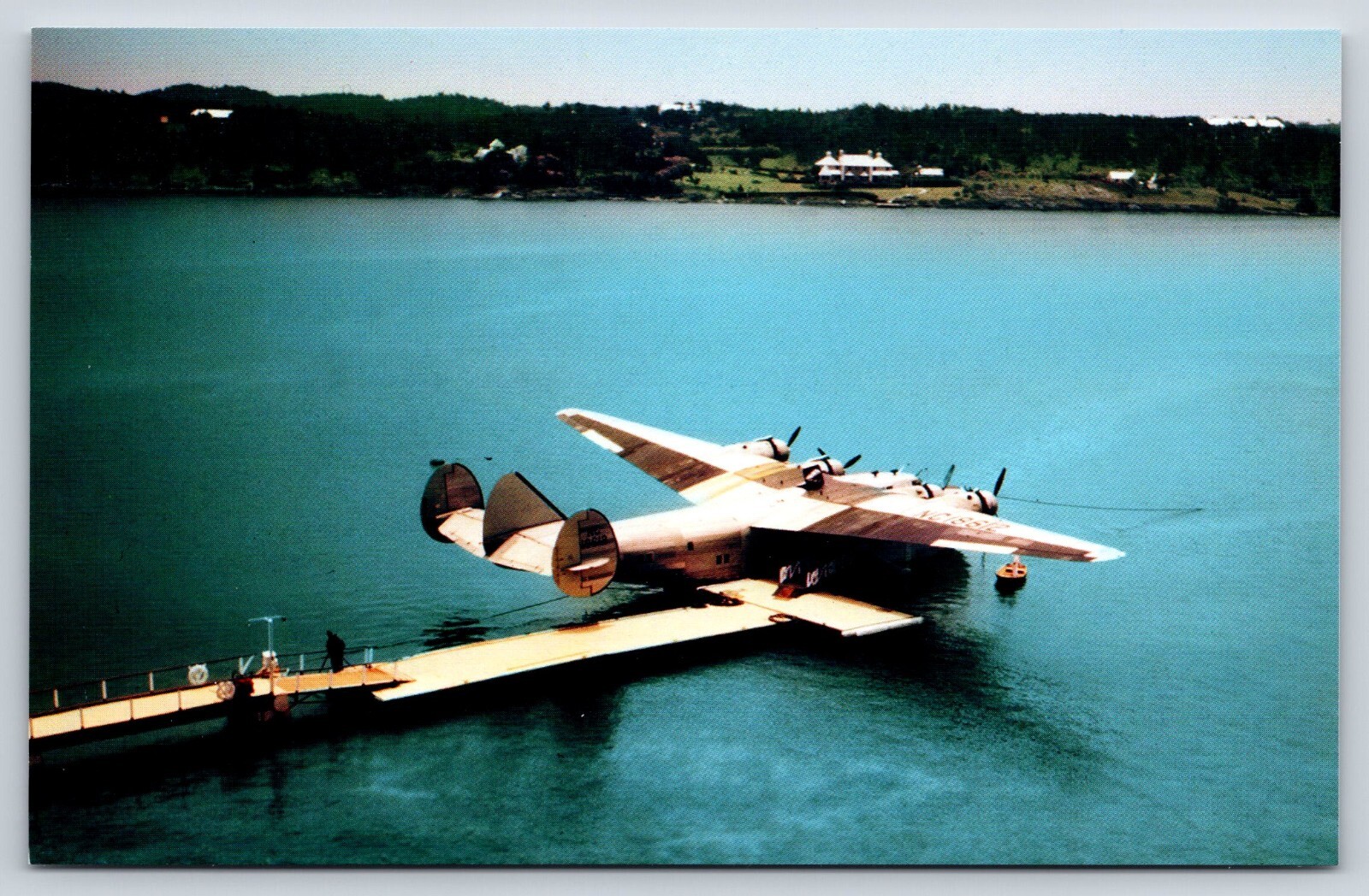 Pan American Airways Boeing 314 Flying Boat Aircraft Plane, Landscape, Postcard