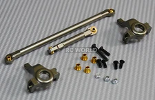 For Axial SCX10 Front ALL METAL KNUCKLES + STEERING LINK - GUN METAL