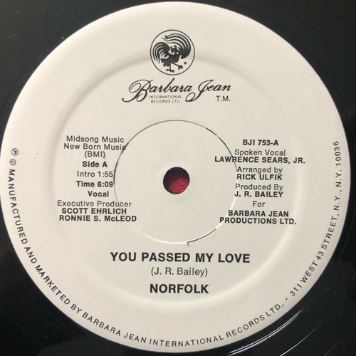 NORFOLK ~ YOU PASSED MY LOVE 12" RARE MODERN SOUL ~ BARBARA JEAN BJI 753