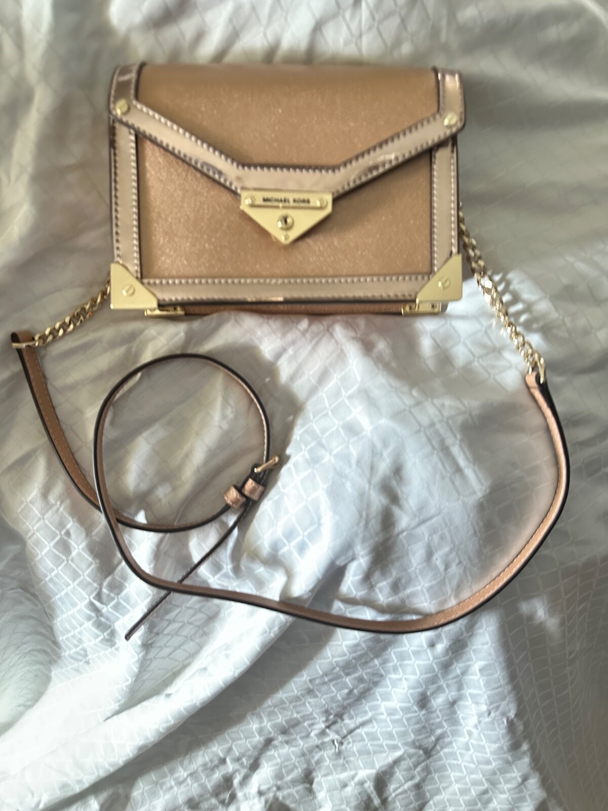 Michael Kors rose gold crossbody purse