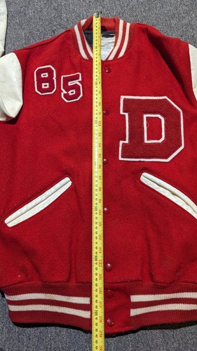 Vintage Wool Leather Varsity Letterman Jacket Davenport West Iowa Delong - Picture 14 of 17