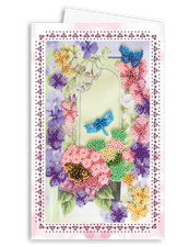 DIY Bead embroidery postcard kit "Dragonfly and Butterfly" 3.3"x5.5" / 8.4x14.0