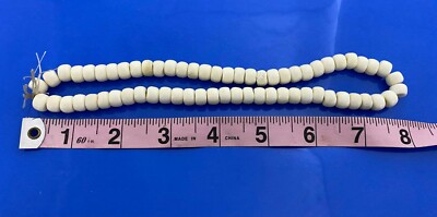 BUFFALO BONE CROW BEADS 9 mm WHITE ANTIQUED 60/strand Genuine Bone Bead
