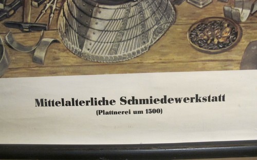 Schulwandbild Rollbild - Mittelalterliche Schmiedewerkstatt - Volk und Wissen - Picture 6 of 7