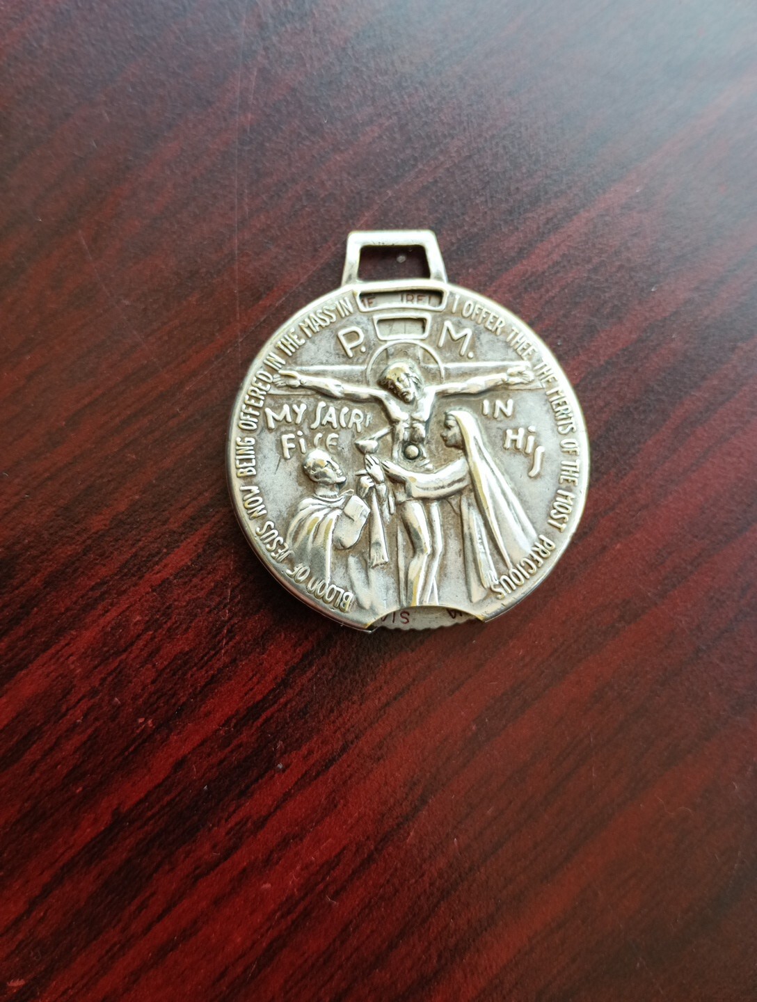 Vintage Catholic World Mass Perpetual Medal Time Zone Dial