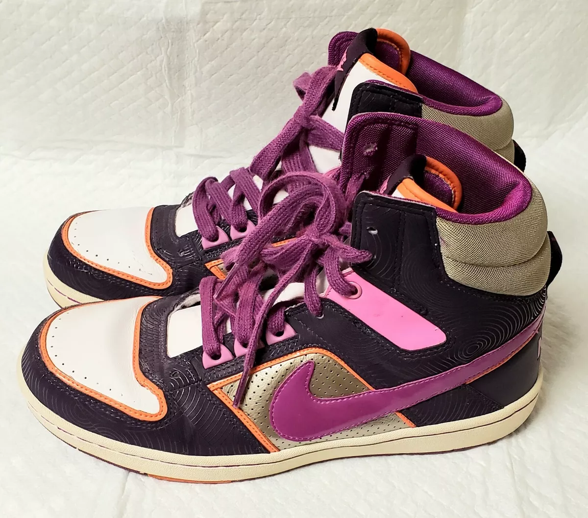 NIKE WOMEN S DELTA HIGH LITE METALLIC SILVER PURPLE PLUM 365949 051 SHOES SZ 8.5