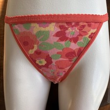 Victoria's Secret Vtg Scalloped Edge Waistband String Bikini 100 Cotton Medium