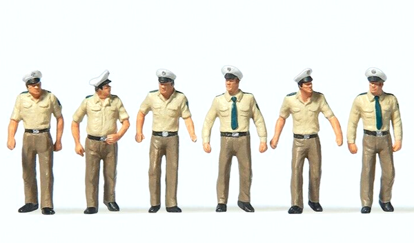 Preiser 10340 Polizisten In Sommeruniform 6 Figuren H0 1:87 Handbemalt Neu-image