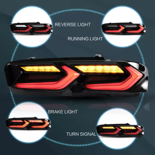 VLAND LED Rückleuchten für 2019-2024 Chevrolet Camaro Smoke Red Lens Paar - Bild 5 von 8