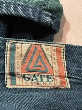 Vintage LA Gate Jeans Mens 40 Green Denim Tapered Leg Baggy Fit 90s Y2K