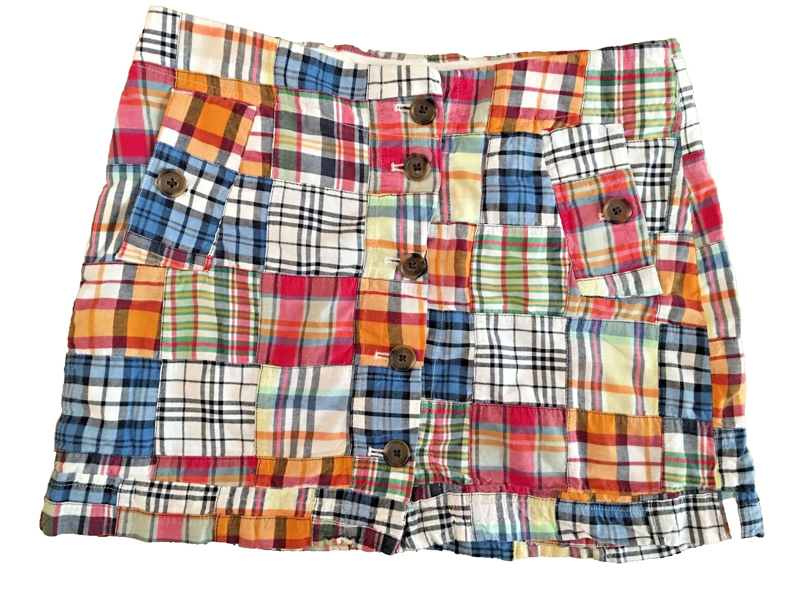 J. CREW Women's Patchwork Plaid Button Up Mini Sk… - image 1