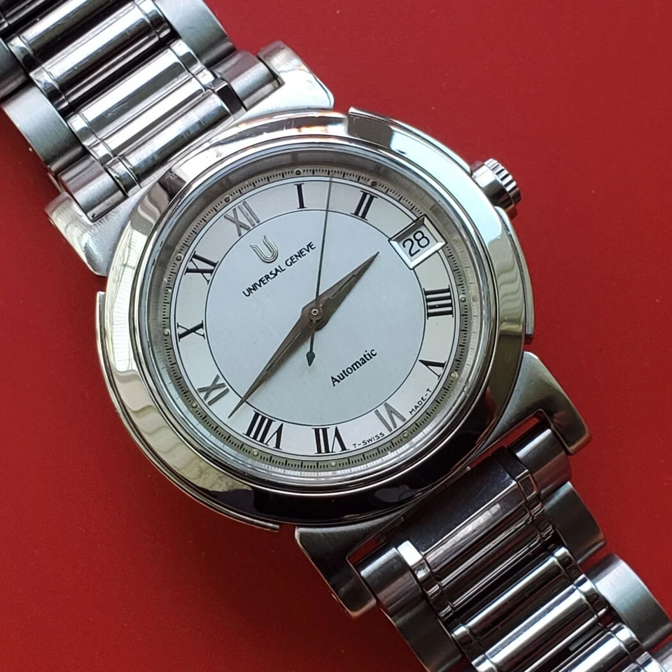 UNISEX 35MM UNIVERSAL GENEVE ROMAN AUTOMÁTICO 871 100 FECHA REPARADO LIMPIO Foto 4 de 4