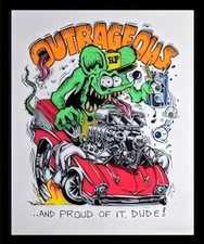 Outrageous And Proud Of It Race Car Rat Refrigerator Fridge MAGNET