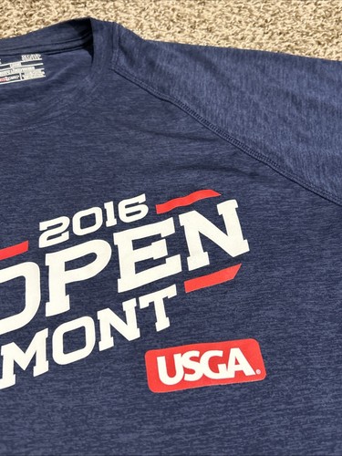 Under Armour 2016 US Open Oakmont Golf Heatgear Loose Men’s Small Blue Tshirt - Picture 6 of 23