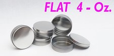4 Oz Flat Round Metal Tin Container - candles,crafts,storage,survival 15 Pack