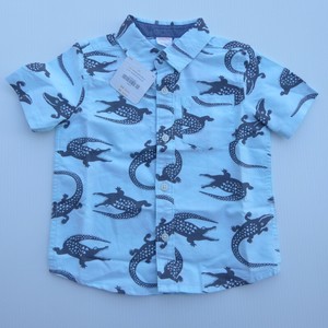 alligator button down gymboree 3t toddler sleeve boys short shirt